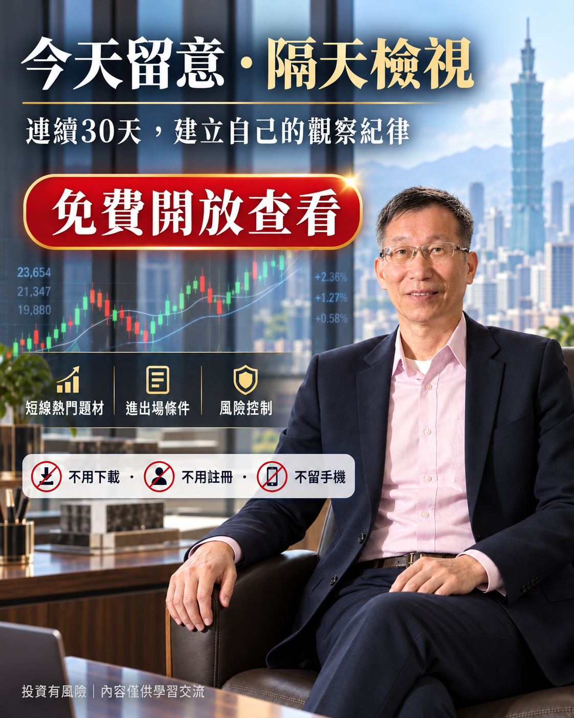 今天留意，隔天檢視，連續30天建立觀察紀律